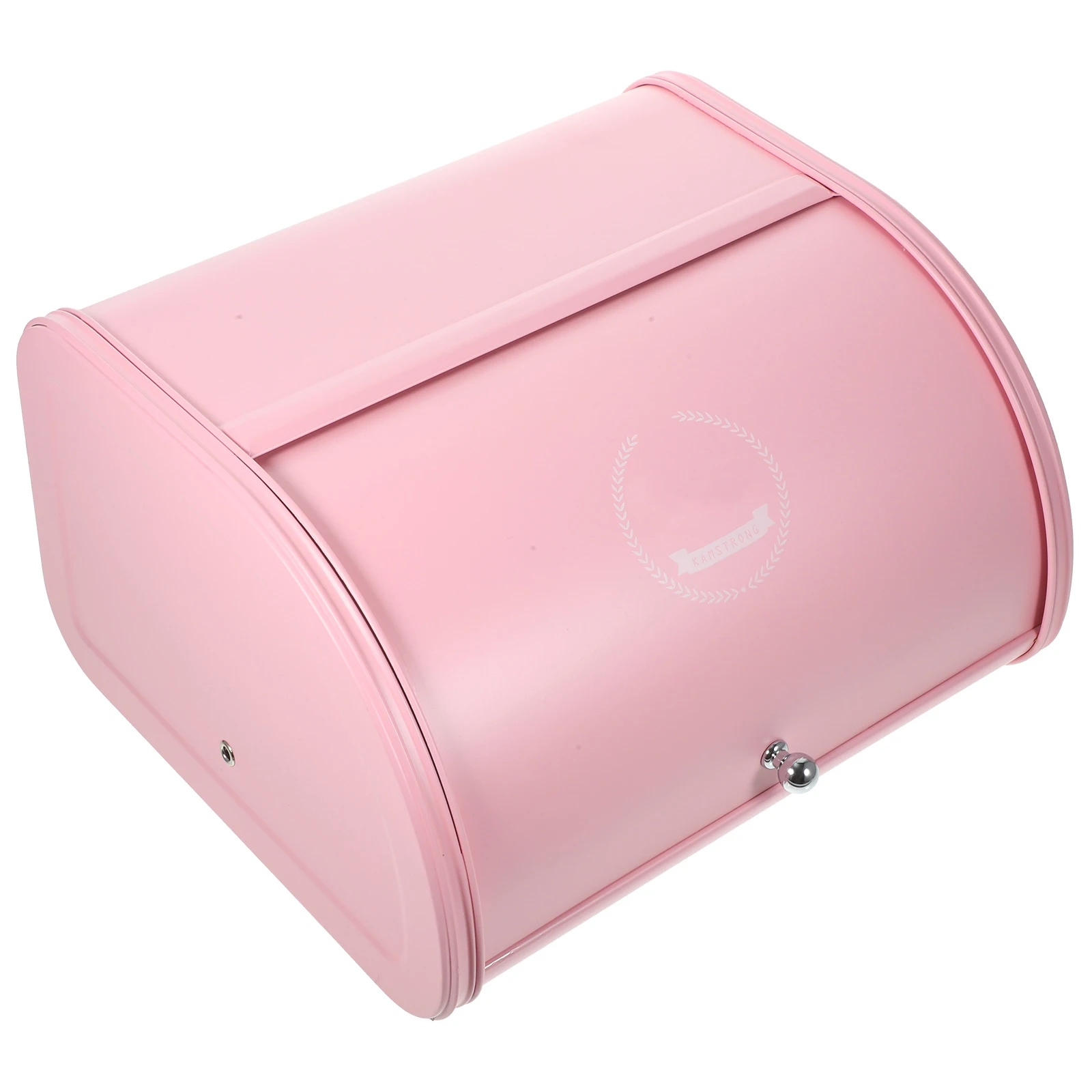 

1pcs Iron Bread Box Bakery Storage Keeper Pink Food Container Farmhouse Kitchen Home Coffee Shop Decor Powder Coated Ventilated
