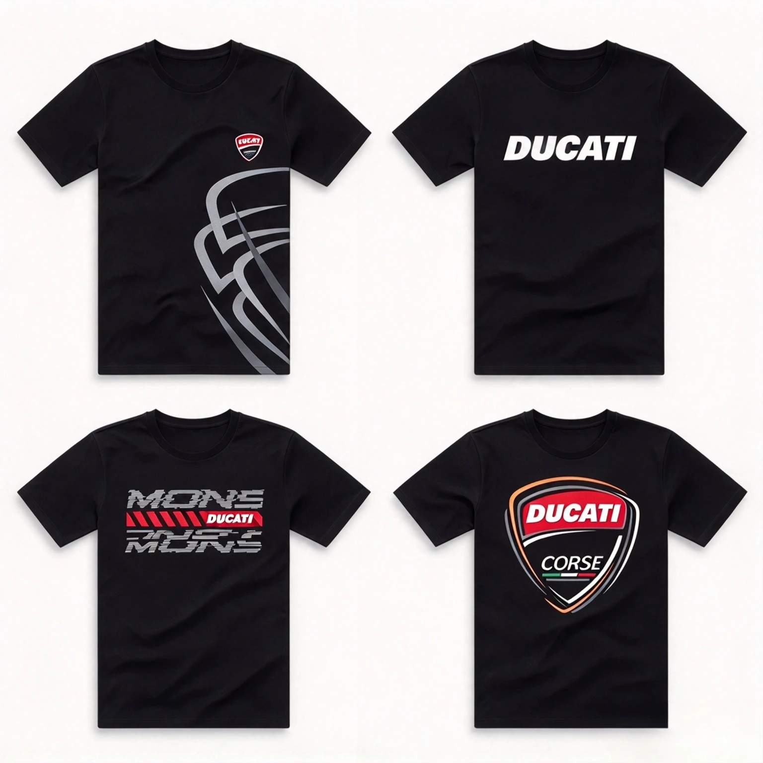 Men Motorcycle T Shirt DUCATI CORSE Shield Logo Gradient Graphic Short Sleeve Tee Biker Rider Casual Motorbike Streetwear Tops
