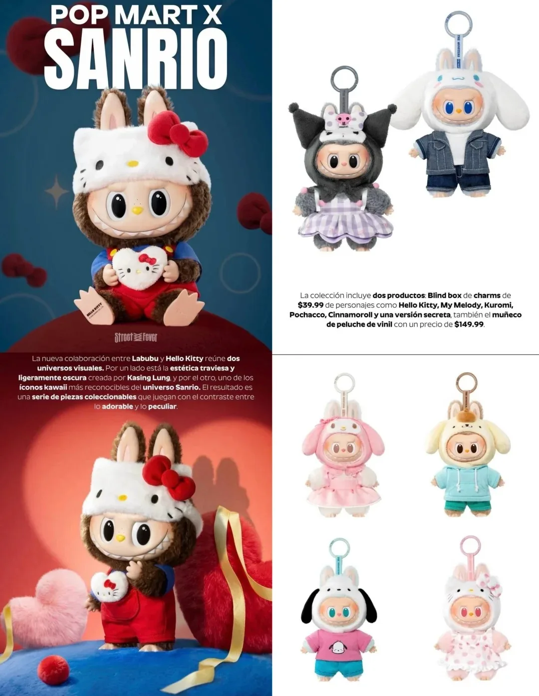 

POP MART LABUBU × HELLO KITTY Big Doll and THE MONSTERS ×SANRIO CHARACTERS Series Blind Box Interesting Collectibles Trendy Toy