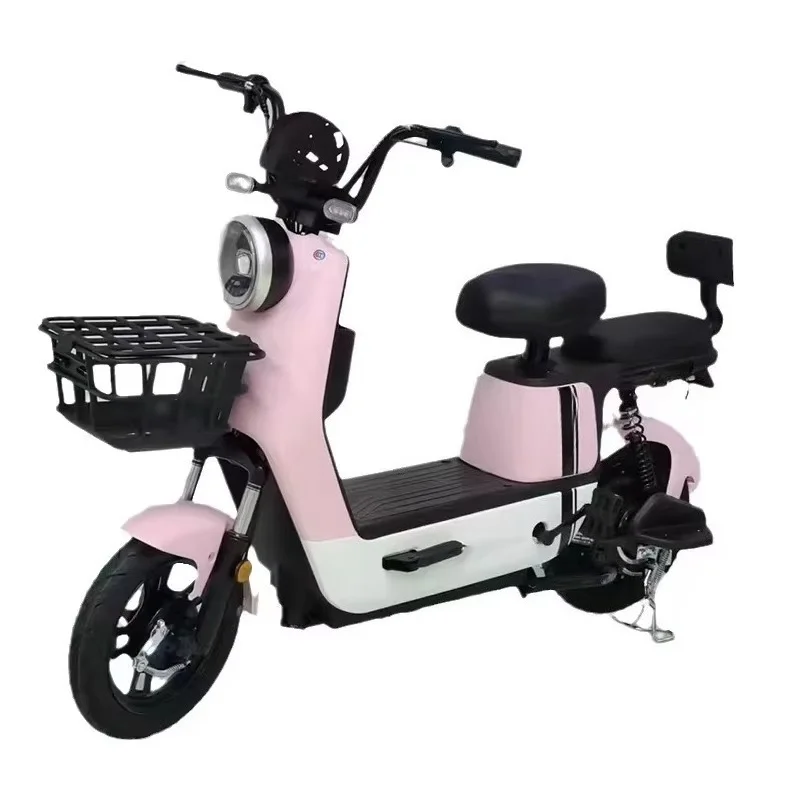 Steel electric scooter electric bicycle with 48V20A 500W rear hub motor and 3-speed front wheel drive lead-acid battery