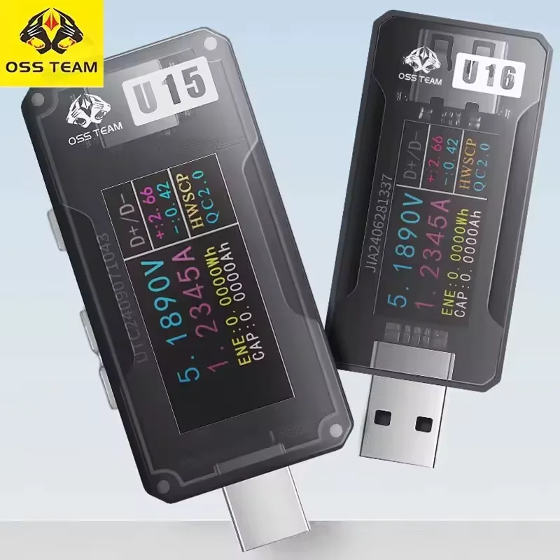 

OSS U15/U16 Fast Charging Tester Auto-Detect PD/QC Protocols, Type-C/USB-A Voltage & Current