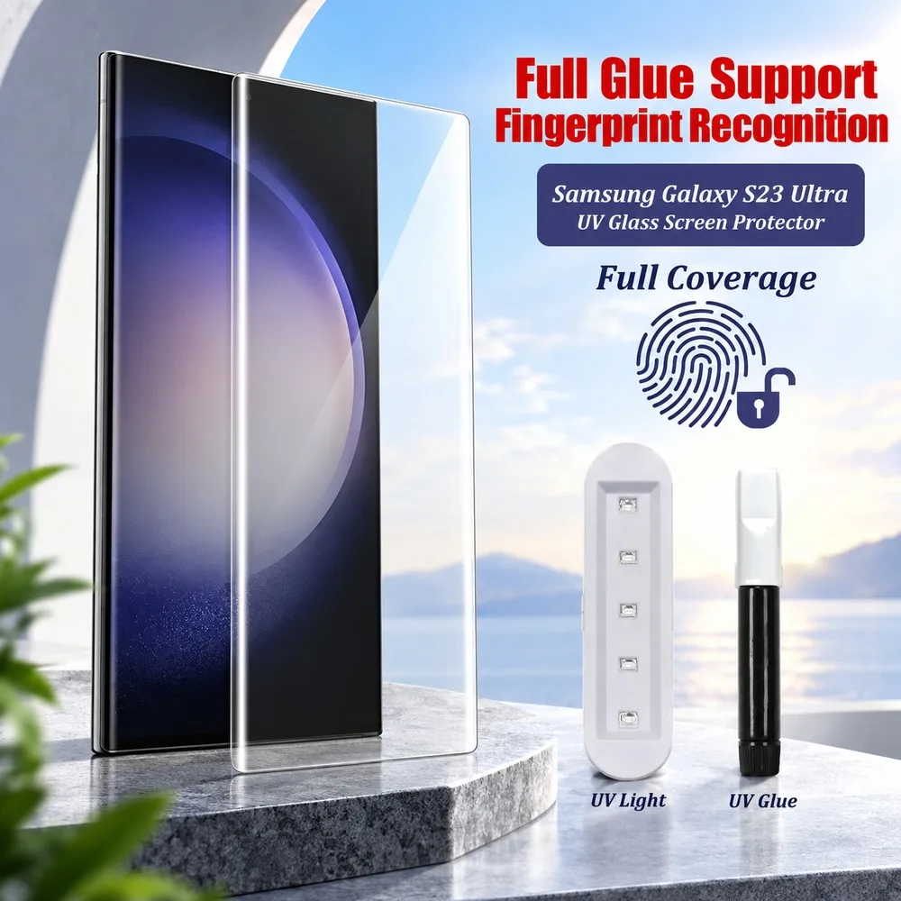 3PCS Full Glue Screen Protector For Samsung Galaxy S10 5G S10 Note20 Ultra UV Tempered Glass For Samsung Galaxy Note10+ Note10