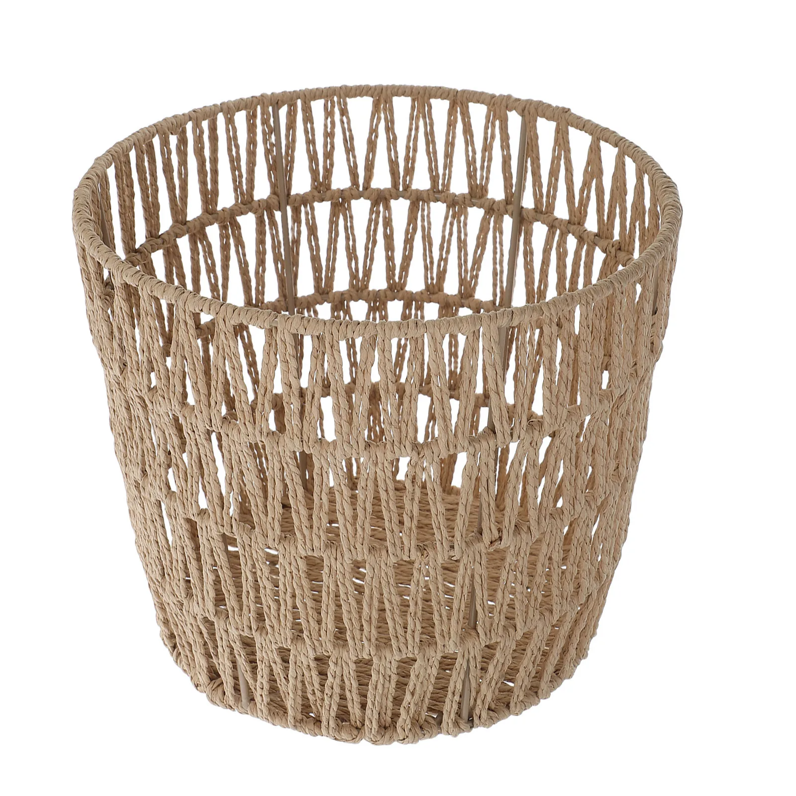 

Round Waste Basket 30Cm Woven Storage Basket For Desktop Bedroom Table Organizer Paper Rope Baskets Decorative Household