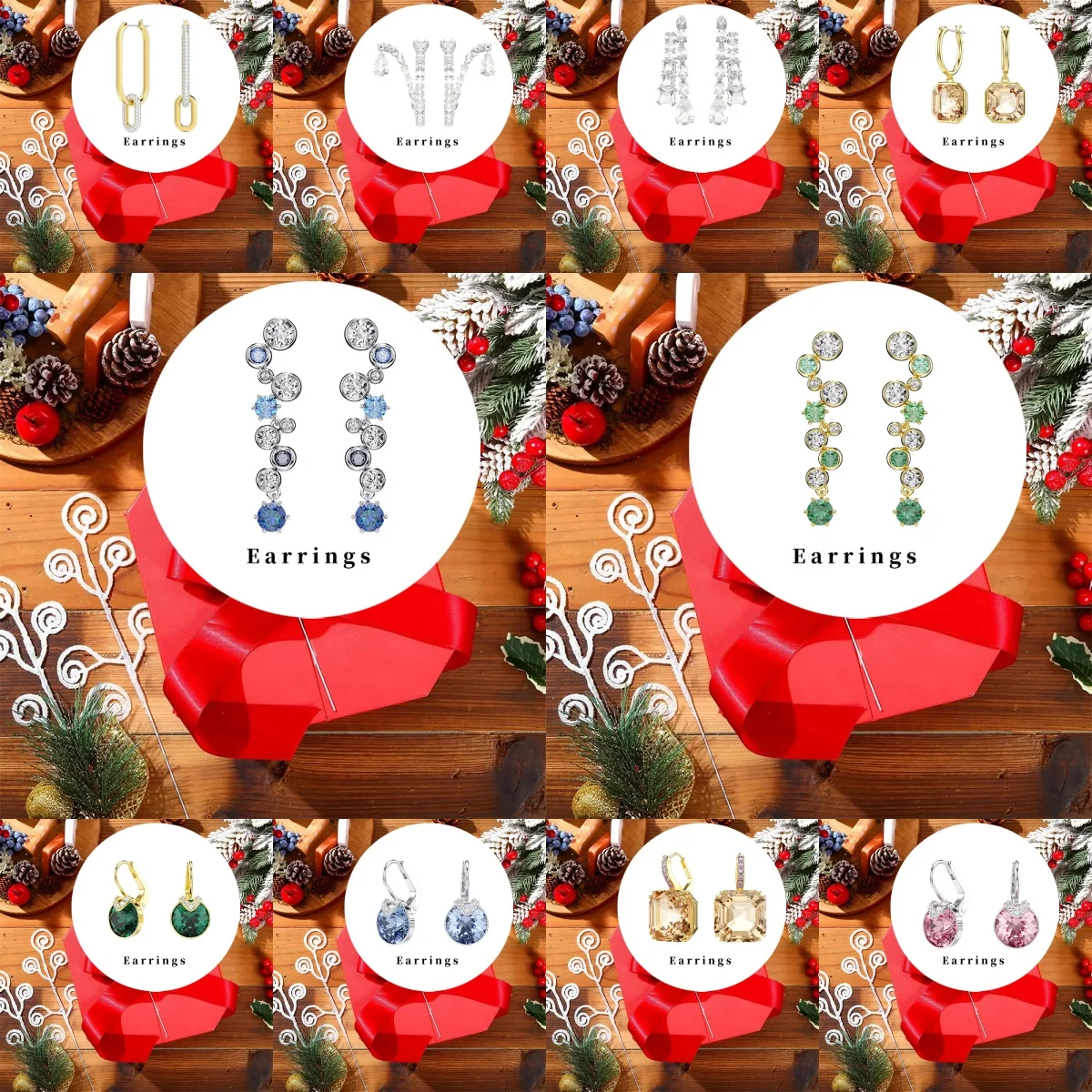 Nuevos adornos، colgantes y dijes navideños 2025 - Pendientes de la collection SW Classic، styl femenino22 #1