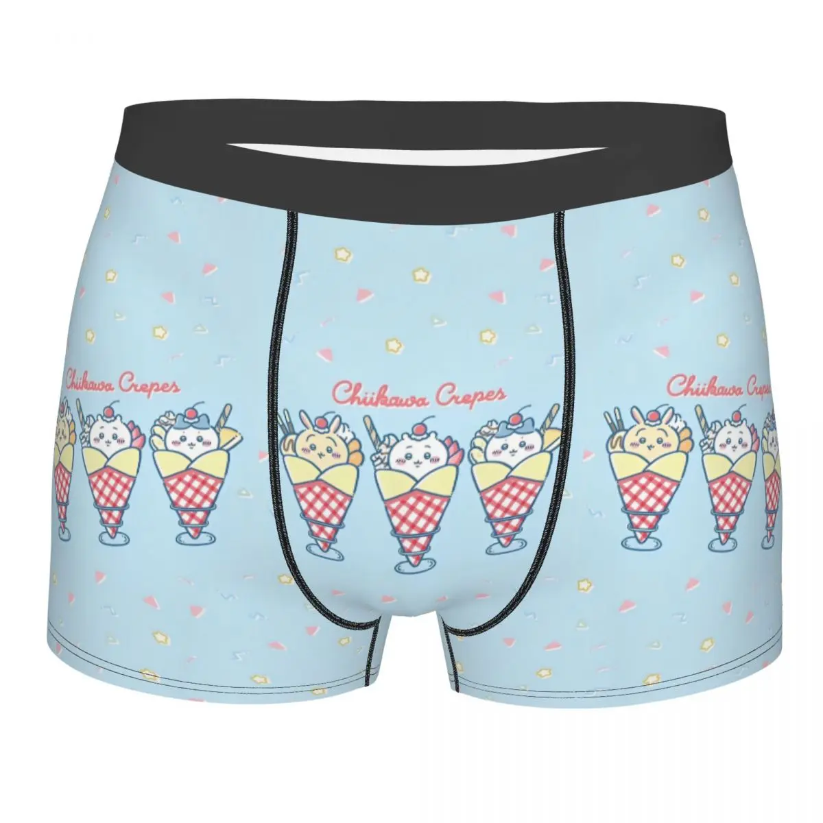 

Men Kawaii Chiikawa Manga Underwear Cute Japanese Anime Novelty Boxer Briefs Short Panties Homme Breathable Underpants Plus Size