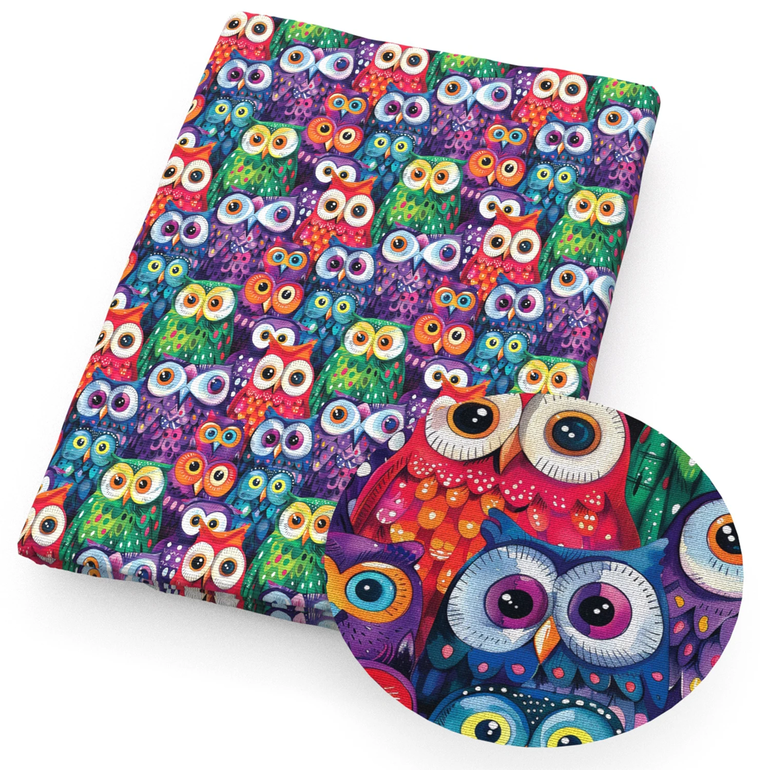 Tissu en coton et Polyester imprimé hibou Animal, 50x145cm, pour couture de tissus, tissus matelassés, matériel de couture, bricolage fait à la main