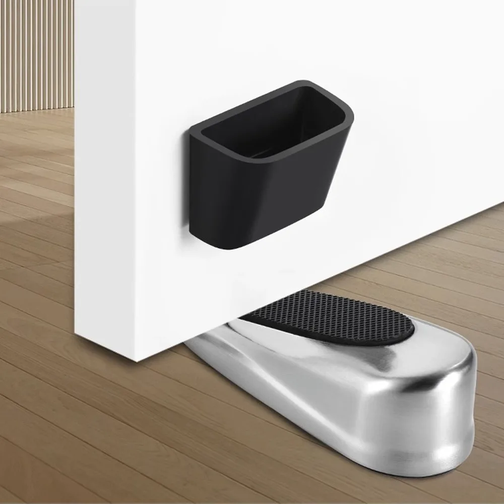 New Zinc Alloy Door Stopper Nail-free Non Punching Door Holder Hardware Anti-collision Door Suction Furniture