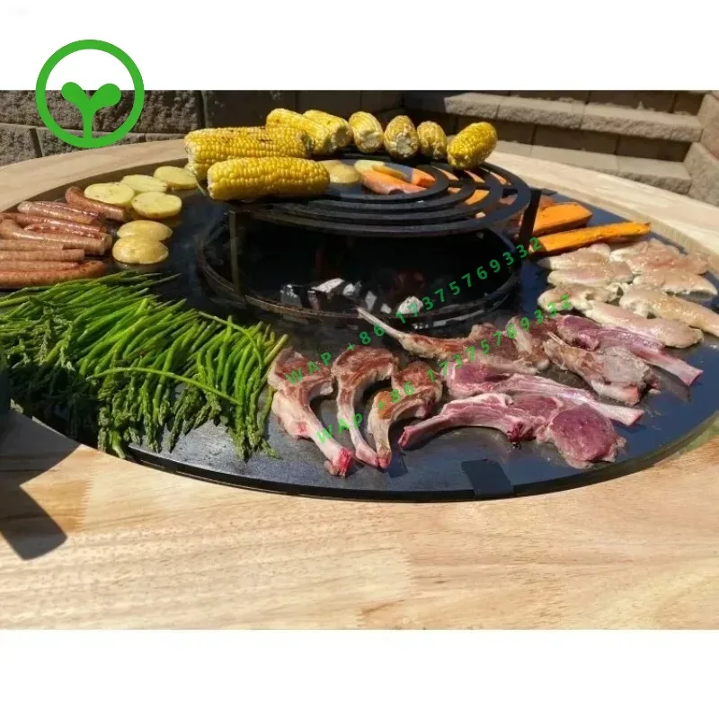 100CM Diameter Weathering Steel Fire Pit Grill, Suitable for Backyard Weathering Steel Barbecues Fire Pits and Heavy-duty Grills