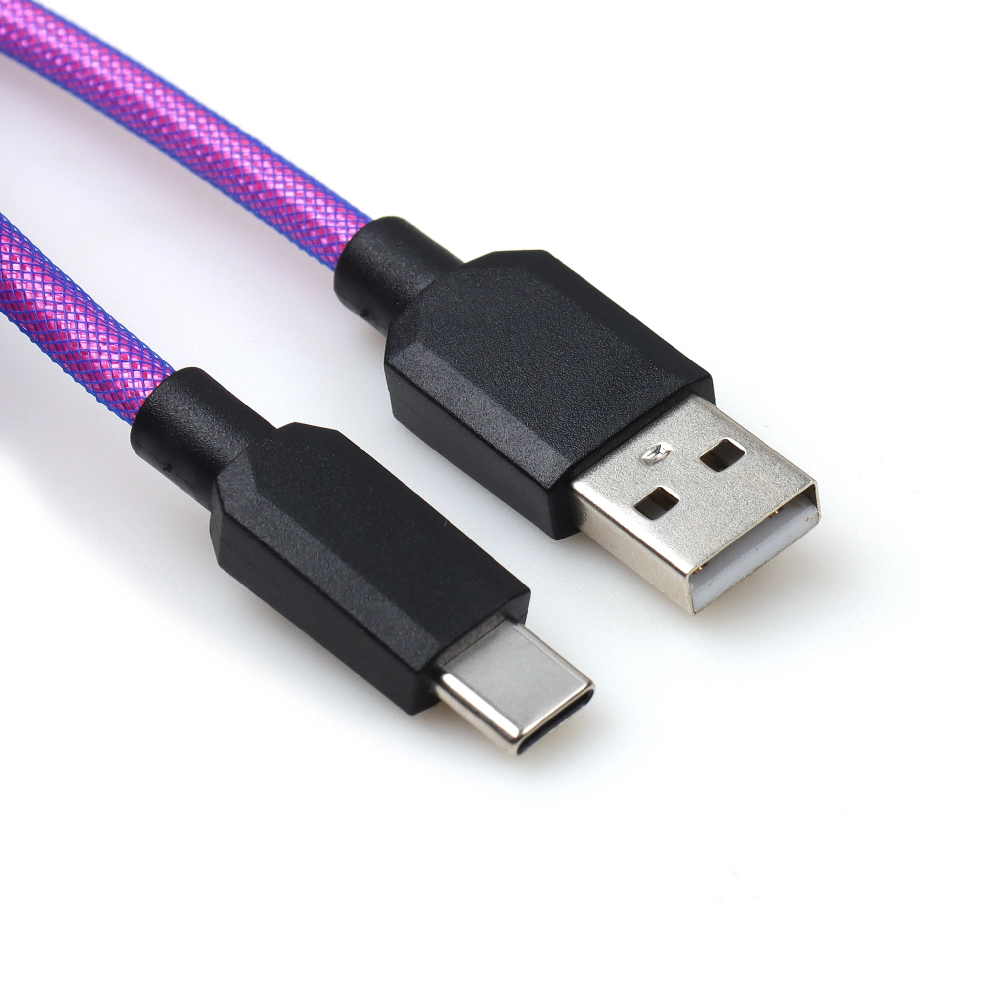 【LANO】Black White Purple GX12 Aviator Detachable Metal Double Sleeved Wire Keyboard Cable Type-C to USB Coiled Keyboard Cable