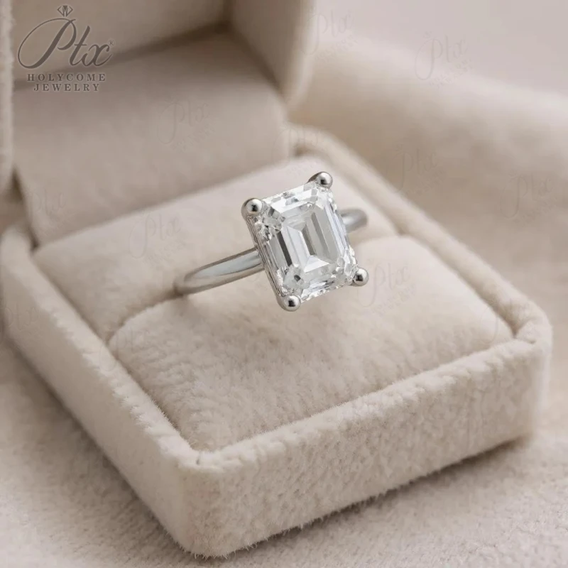 

1CT-10CT Настраиваемое обручальное кольцо изумрудной огранки VVS1 Изысканное кольцо с муассанитом для женщин и мужчин на юбилей и помолвку