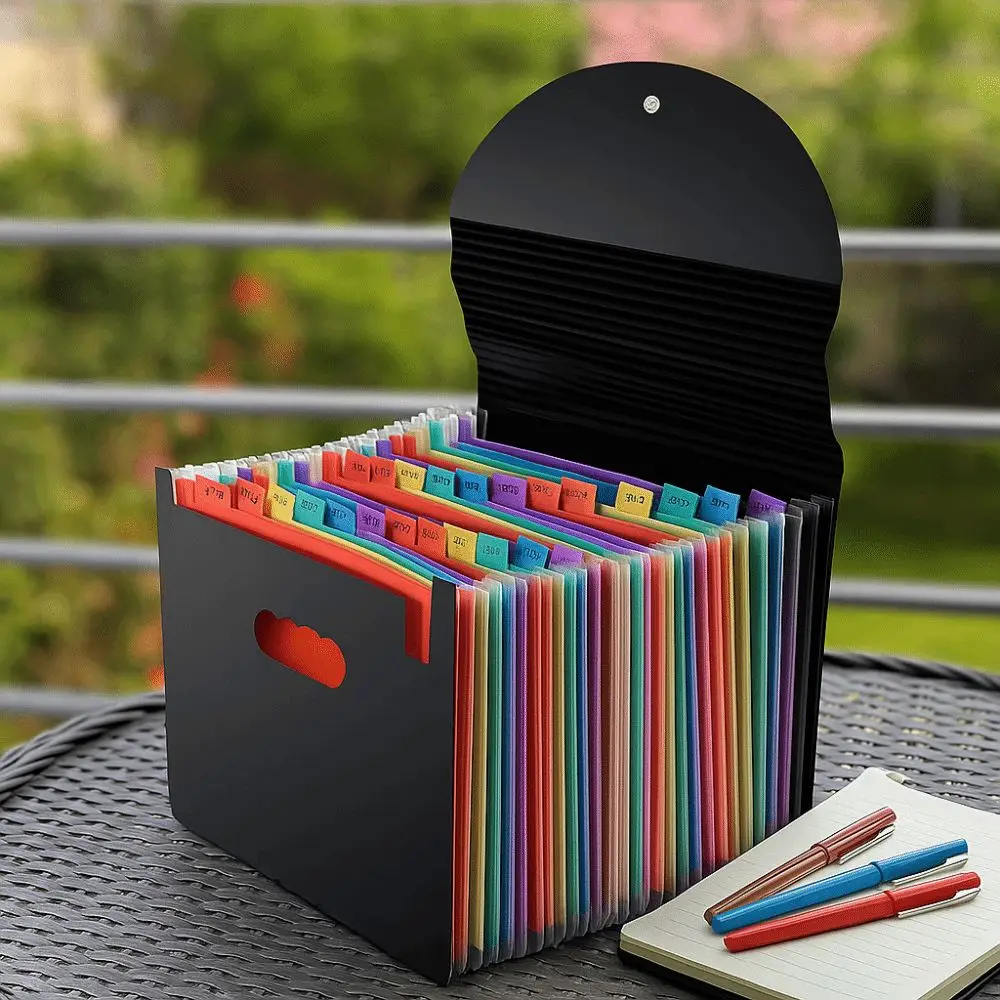 Durable Waterproof A4 File Folder Large Capacity Partition Layer a4 Document Organizer Snap Closure Storage Organizer Home