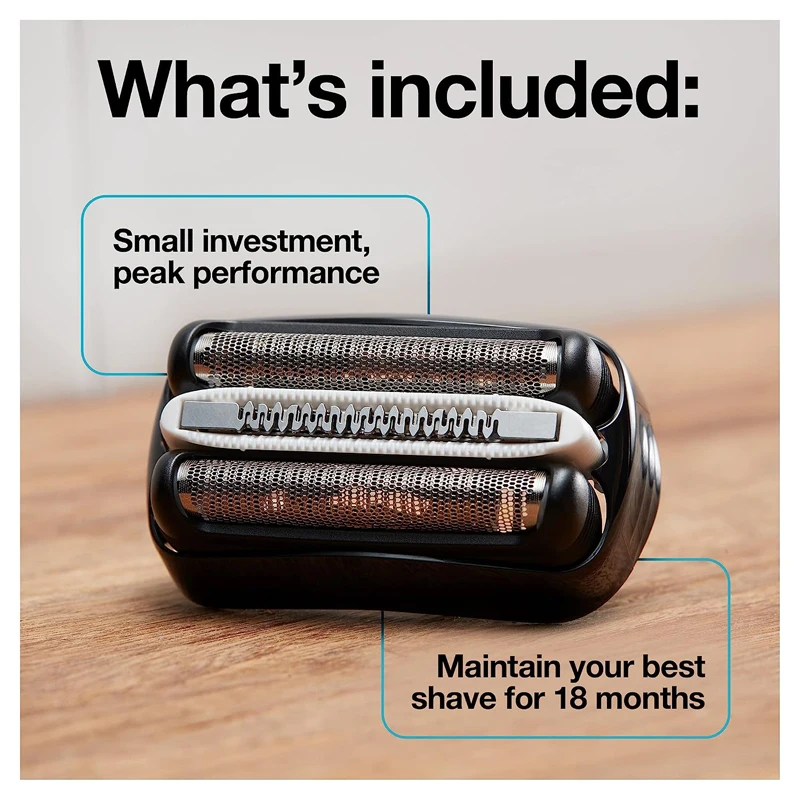 32B Replacement Head Foil & Cutter Compatible with Braun Series 3 shavers 32B 3000s, 3010s, 3040s, 3050cc, 3070cc, 3080s