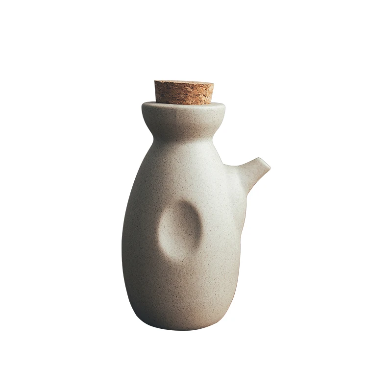 Japanese Style Crude Pottery Oil Vinegar Pot Seasoning Bottle Ceramic Sake Pot Home Commercial Wine Chinese Soy Sauce BottleZC26