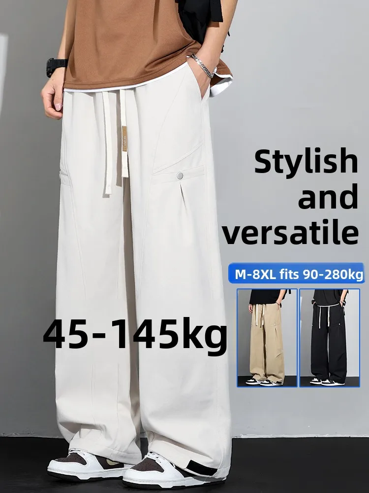 

American Style Loose Fit Men's Casual Pants Spring New Arrival Wide Leg Sports Straight Tube Long Trousers Casual Fashion