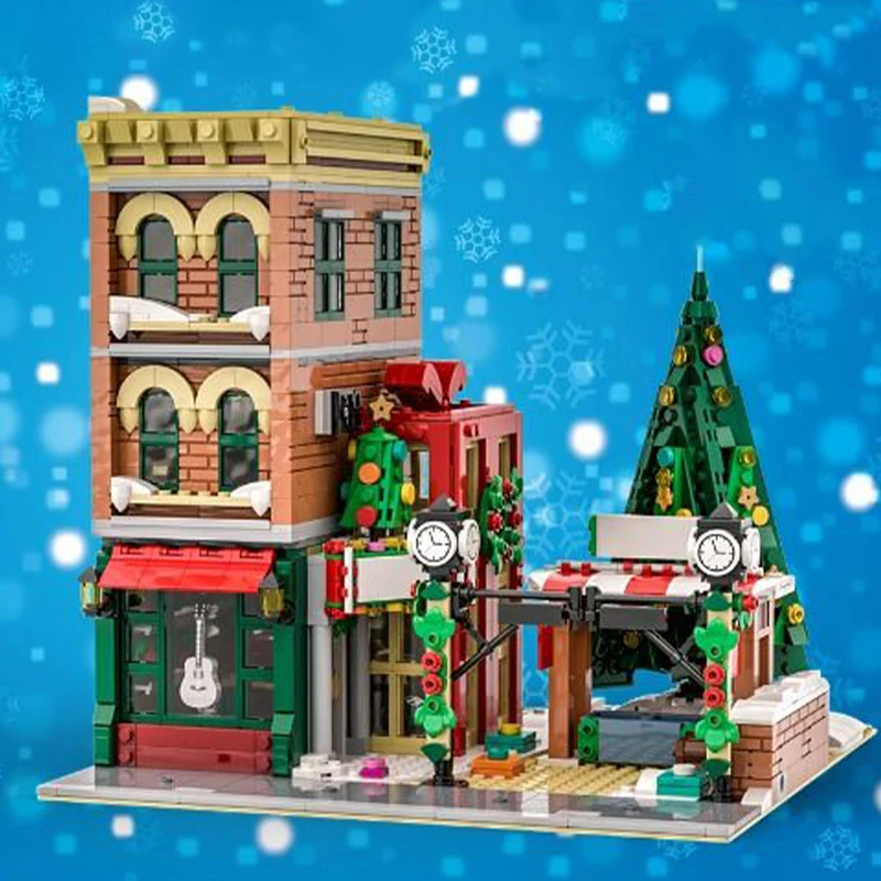 

NEW 1658PCS City Hot Selling Street View Moc Modular Winter Building DIY creative ideas Child Toy birthday Gift Blocks MOC-10308