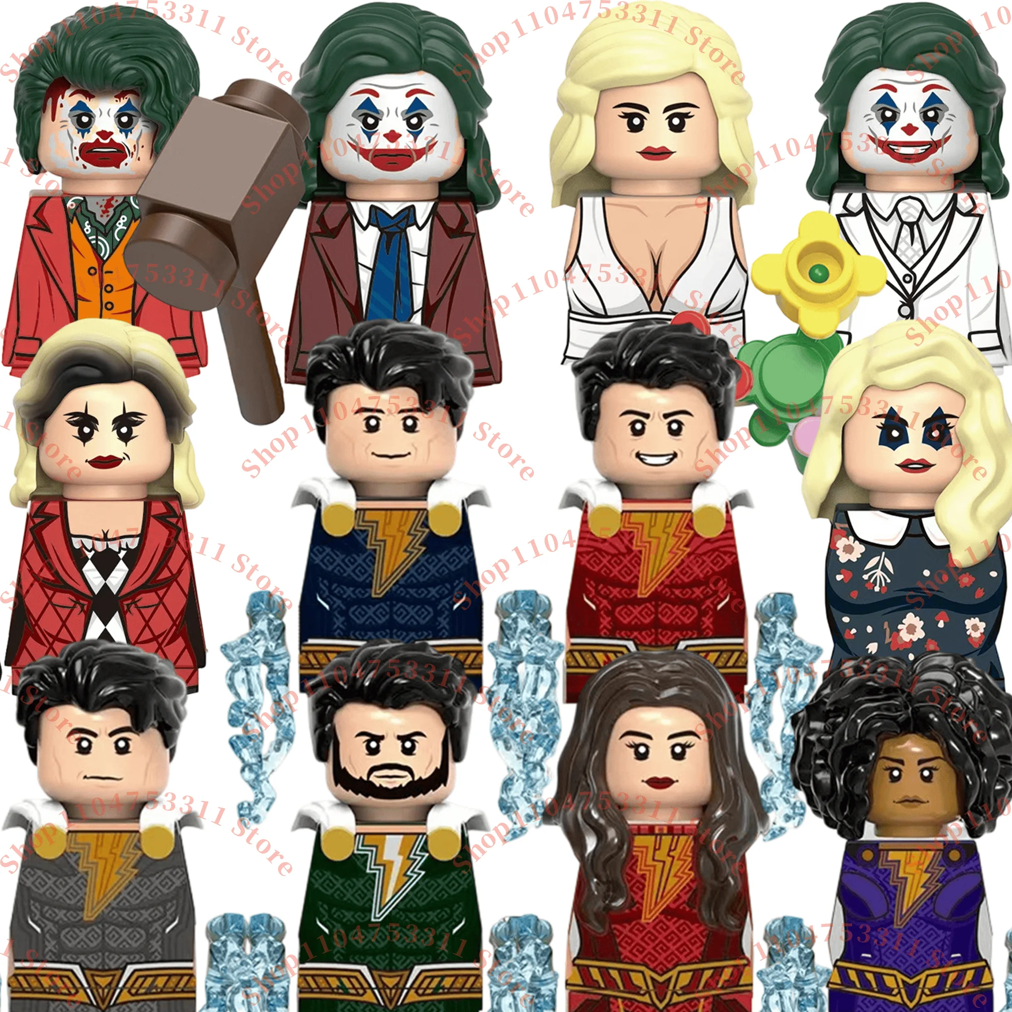 

Hot-selling toy blocks Superhero Assembly Building Blocks kids MINI Puzzle Brick toy Alfred Shazam Harley Quinn Collection Gift