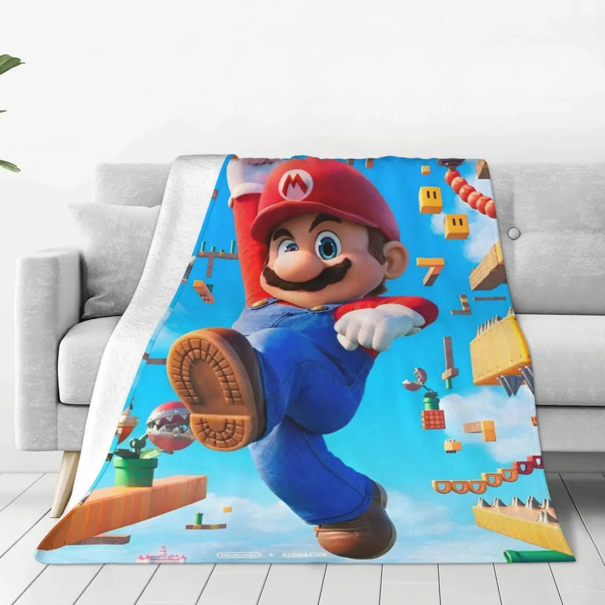 Cartoon M-marioes Blanket Quality Soft Throw Blanket Winter Camping Couch Chair Sofa Bed Graphic Bedspread