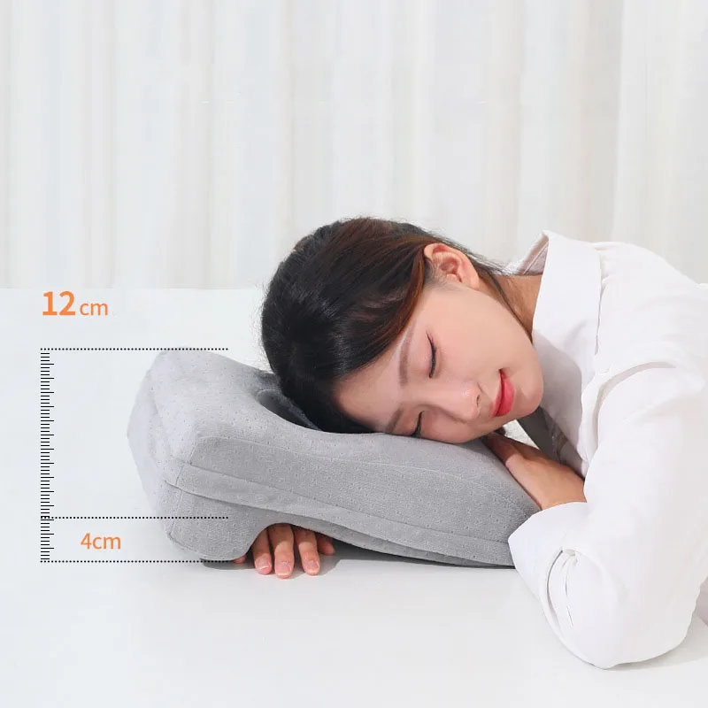 Nordic Solid Nap Pillow for Office Classroom Sleeping Memory Cotton Rebound Neck Pillow Detachable Breathable Waist Cushion