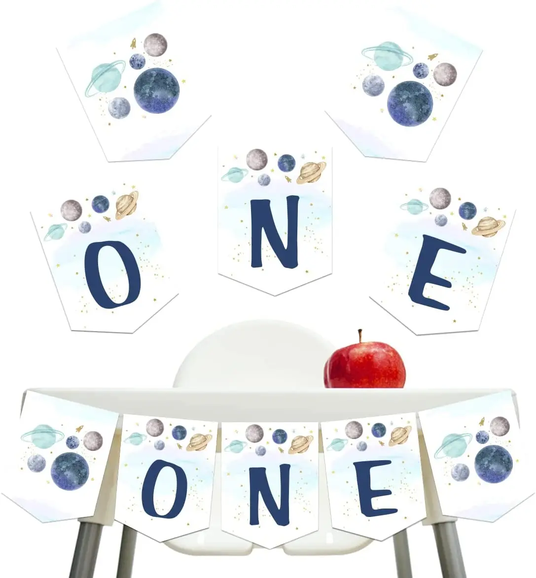 

Outer Space 1st Birthday Highchair Banner First Trip Around The Sun Planet Birthday Highchair Garland Decorations for Boys Girls