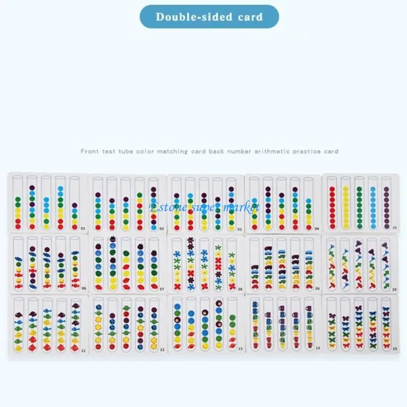 090B Clip Beads Game Color Sorting Toy Bead Counting Matching Math Learning