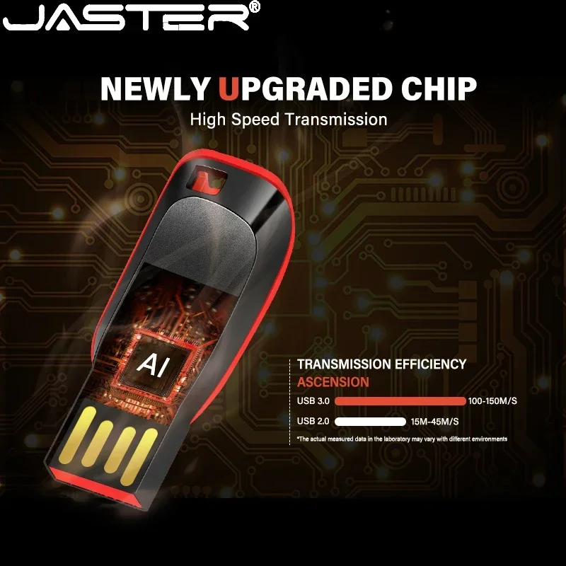 JASTER USB 2.0 플래시 드라이브, 64GB 플라스틱 펜 드라이브, 무료 커스텀 로고, 32GB, 16GB, 블랙 메모리 스틱, 크리에이티브 선물, 방수 U 디스크