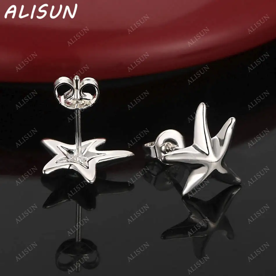 

ALISUN 925 Sterling Silver Star Earrings Stud Earrings For Women Anniversary Gift Popular Wild Fashion Romantic Jewelry