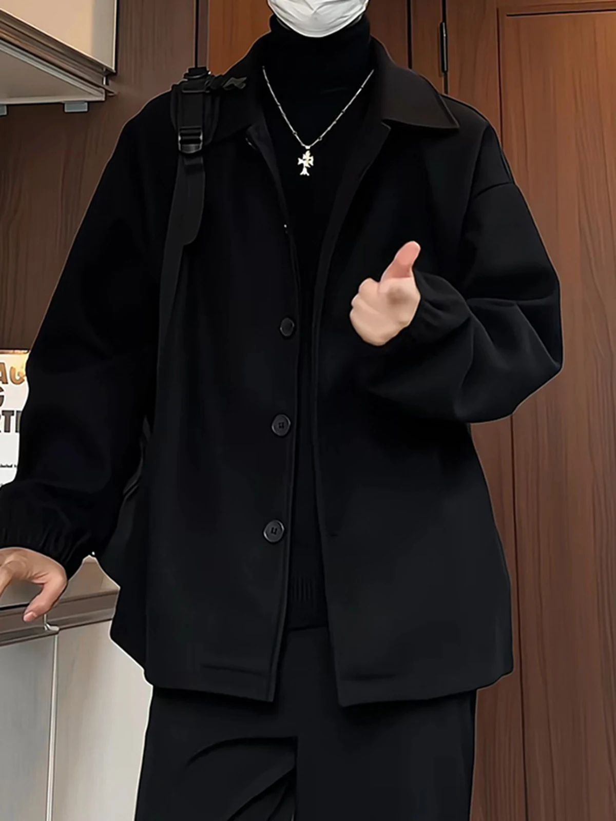 

Мужской осенне-зимний шерстяной пиджак в клетку для подростков, молодежный стиль, корейский дизайн