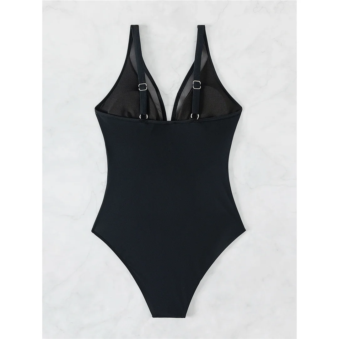 S - XL Sexy Mesh, durchsichtig, V-Ausschnitt, Leopardenmuster, einteiliger Badeanzug, Damen-Badebekleidung, Monokini, Badeanzug, Badebekleidung, V5136L – Detail 35