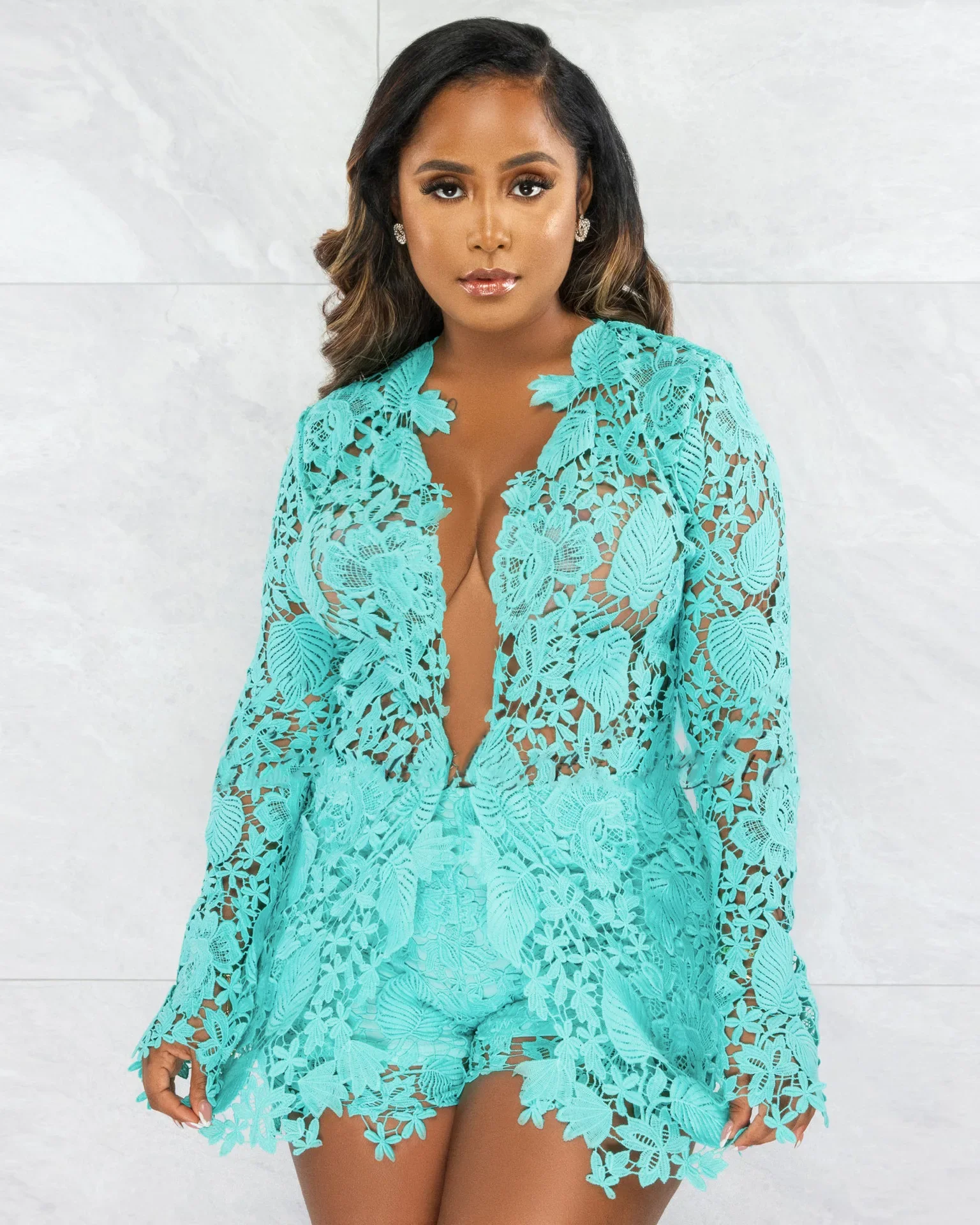 Flower Lace Jacket Top Two Piece Set Women Elegant Luxury Cardigan Coat Cloak Outfit Matching 2 Piece Suit Sets Sexy Pant Shorts