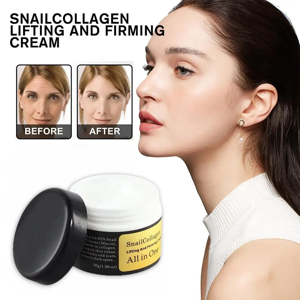 5PCS/set Snail Collagen Face Cream Moisturizing Brighten Whitening Cream Lifting Firming Fade Fine Lines Cream Dropshipping 30g