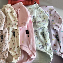 Soft Cotton Long Sleeves Shirt for Sphinx Cat Spring Autumn Cute Sweet Pink Green Coat for Cats Winter Sweatshirt for Devon Rex