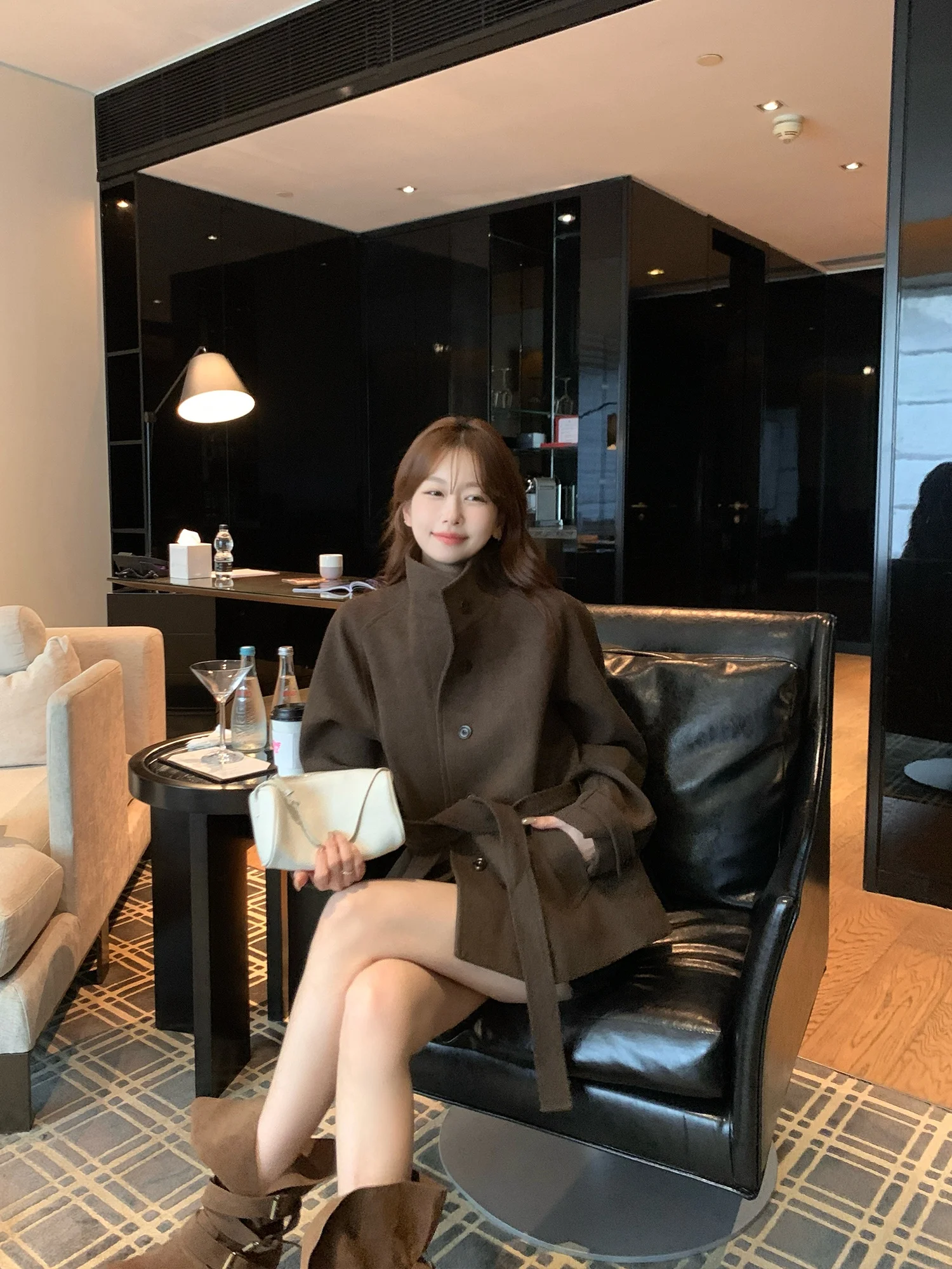 

Kong ain High-End ort Double-Faced Woolen Coat Women's Winter New Loose Small Figure Elegance Outerwear
