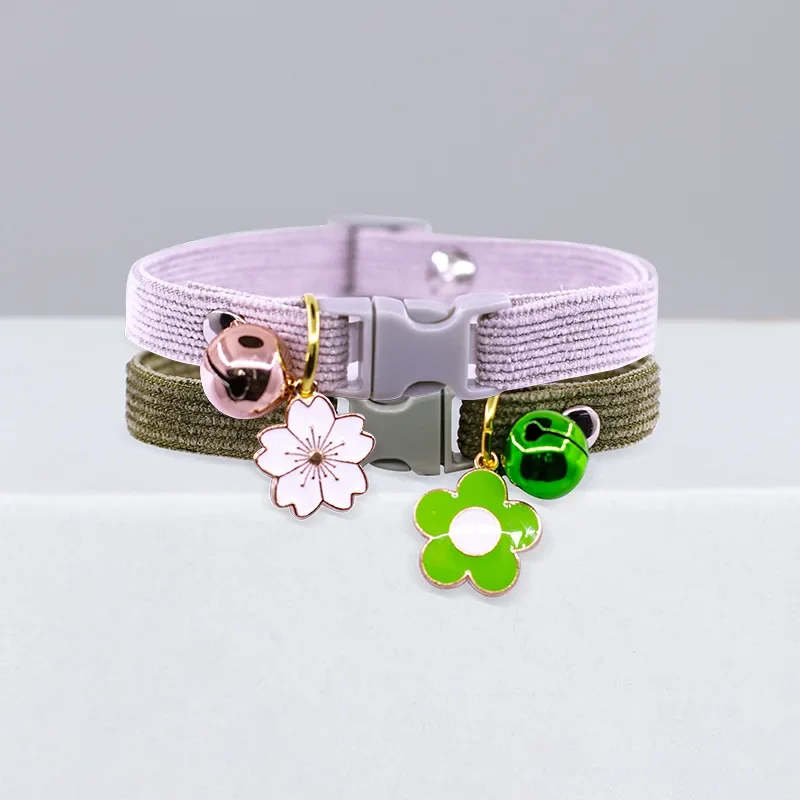 Cute Pet Cat Collar with Bell Pink Dog Gatos Collars Cartoon Kitten Teddy Collar Small Dog cats accessories