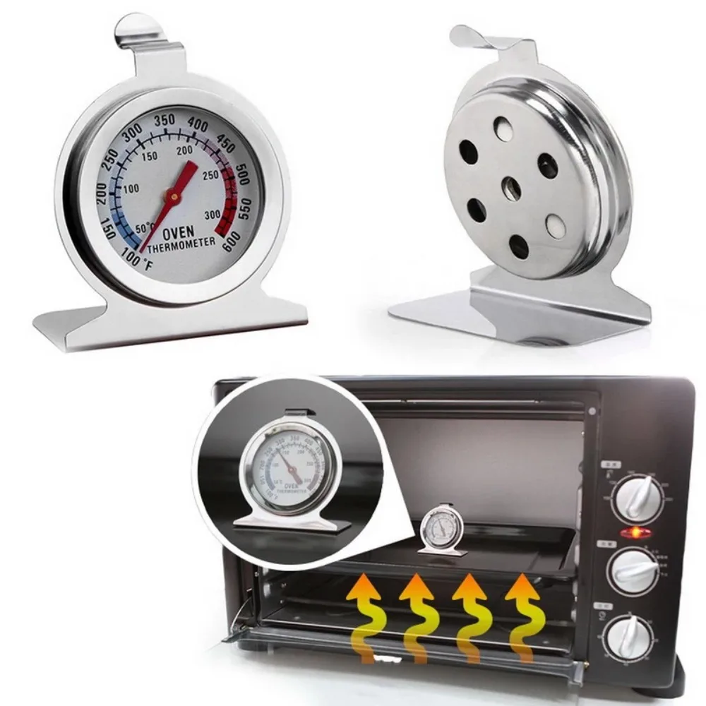 Durable Stainless Steel Safe Oven Thermometer 50 300°C Mini Dial Stand Up Temperature Gauge Food Meat Kitchen Tool