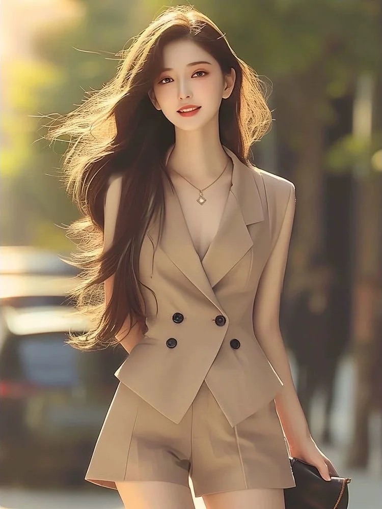 

Faionable V-Ne Crop Top And High Waist Wide Leg Pants Women's Slimming Two-Piece Set Summer New Sle Age-Defng Trendy