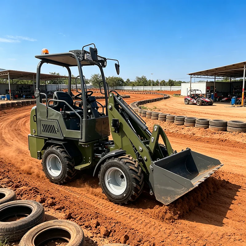 Farm Land Mini Articulated Wheel Loader 4WD Diesel Front End Loader Compact Wheeled Loader