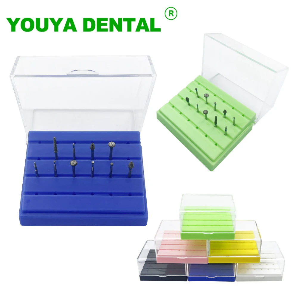 24 Holes Bur Holder Dental Plastic Disinfection Carbide Bur Block Diamond Drill Bits Placement Box Sterilizer Case Dentist Tools