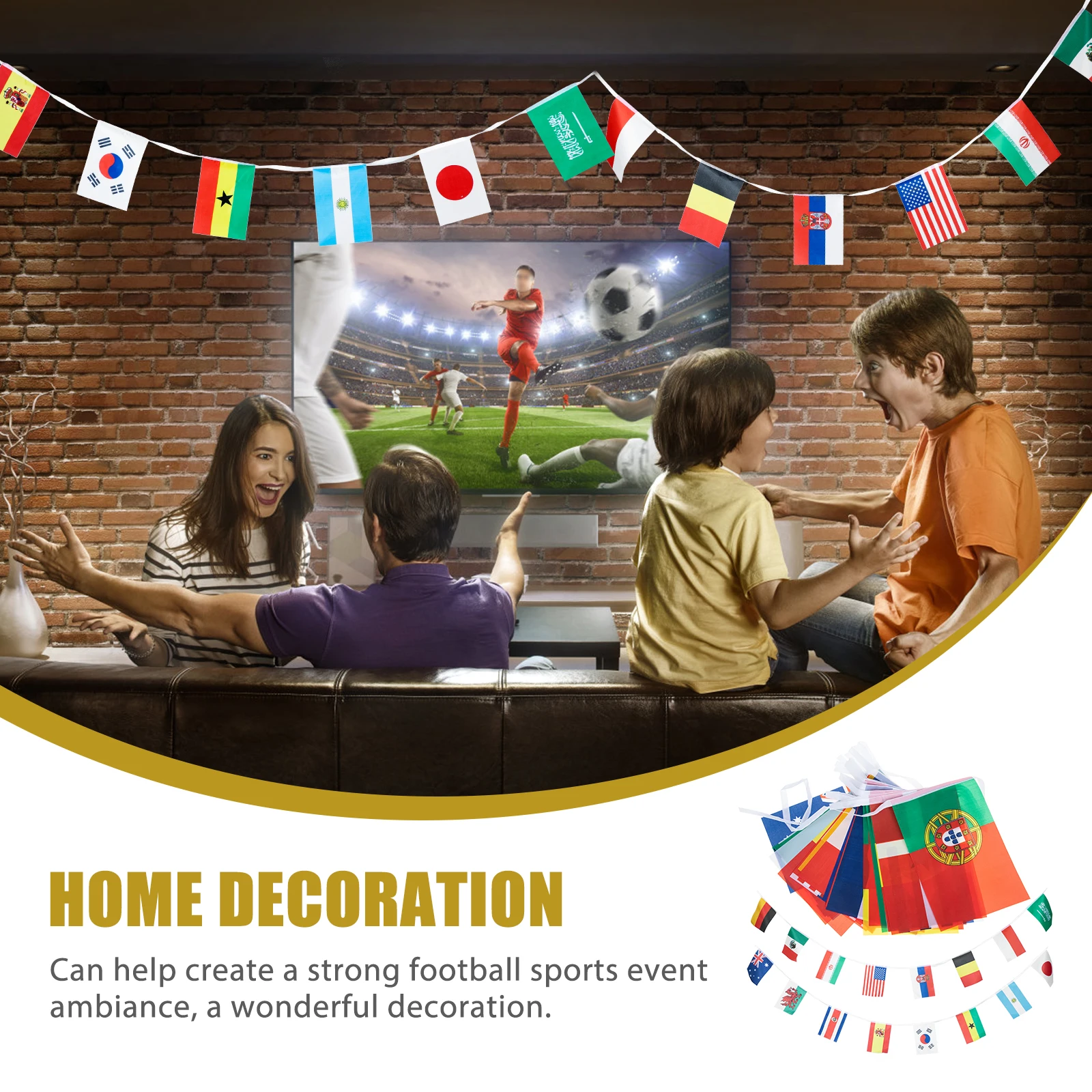 

32 Countries String Flag Banner Polyester Pennant World National Flags for Room Teen Party Supplies Photo Prop Bar Decor Sports