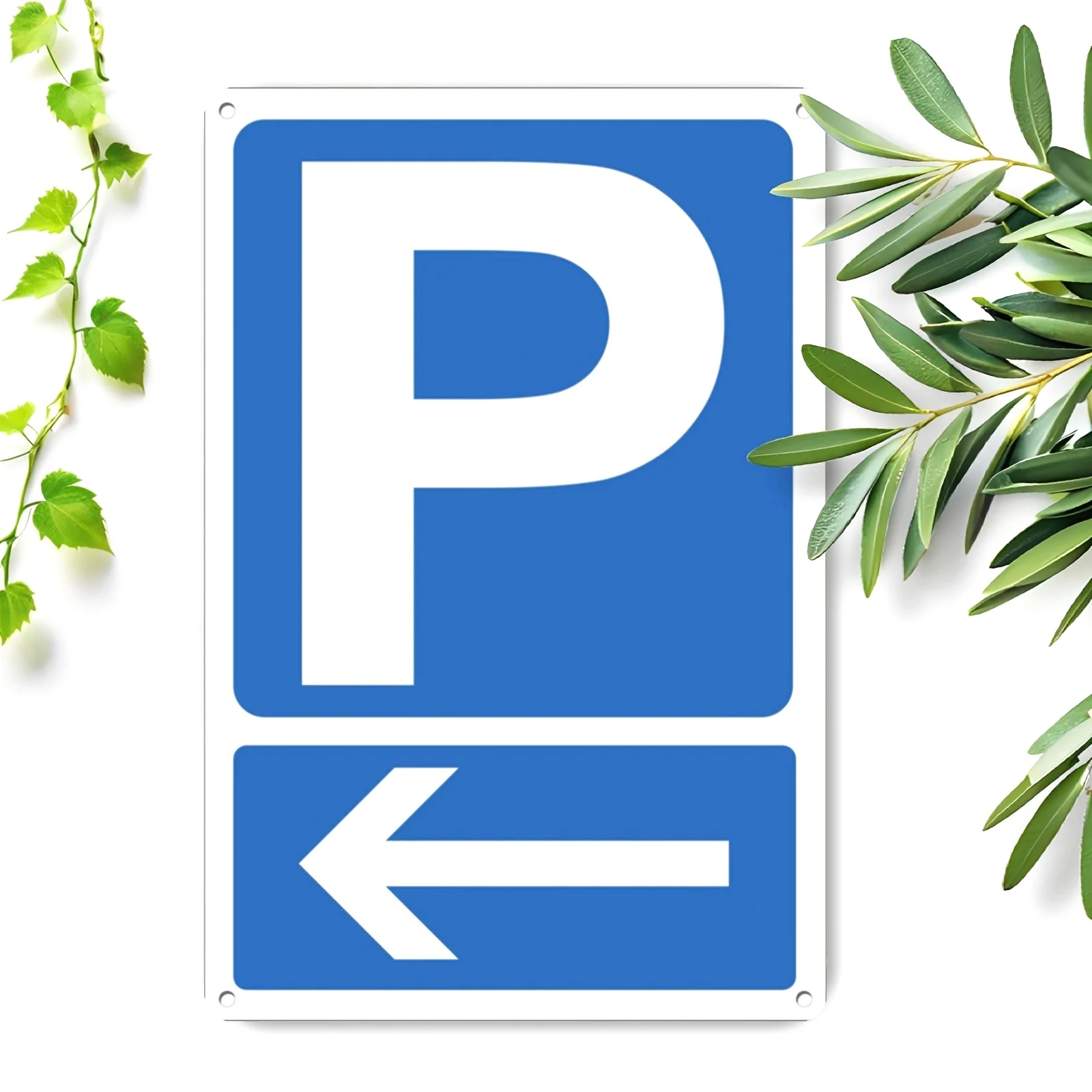 1 Traditional Metal Parking Sign with Left Arrow - 20.32x30.48 cm Frameless, Wall-Mounted, Indoor/Outdoor Use, Perfect Gift for