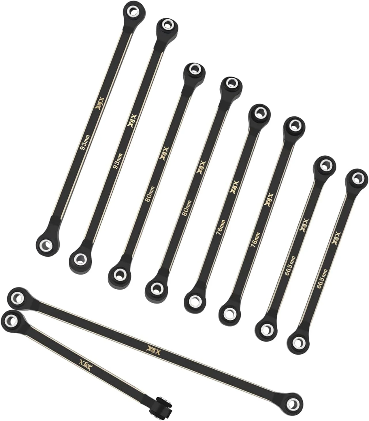 TCRC 10PCS Brass Steering Rod Tie Links Set & 4 Chassis Links Set for 1/18 Capra 4WD Unlimited Trall Buggy Upgrades Part