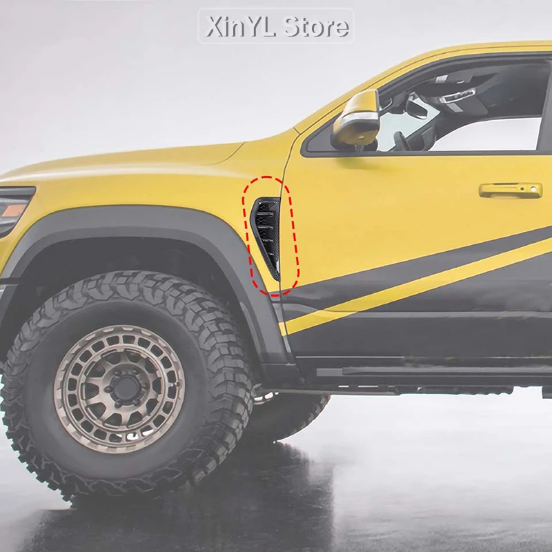 

Car Fender Side Air Vent Trim Cover Decoration Styling Protector For Dodge RAM TRX 2018Up Exterior Accessories