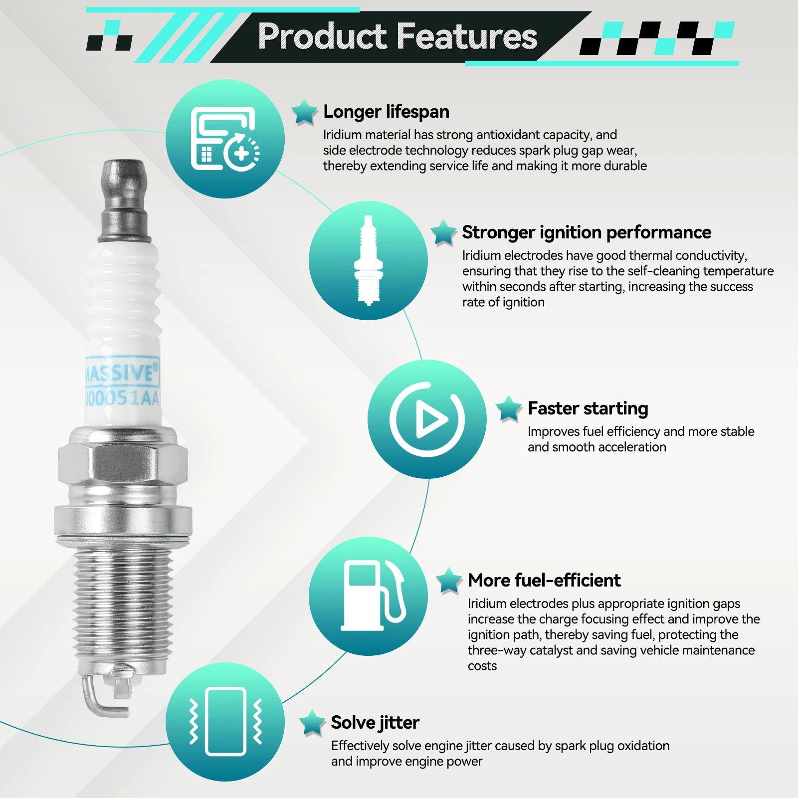 4X Spark Plugs For Audi B5 B6 B7 C4 C5 VW Passat B5 B5.5 Golf III IV V T5 Jetta Seat Altea Exeo Ibiza Skoda Octavia 101000051AA