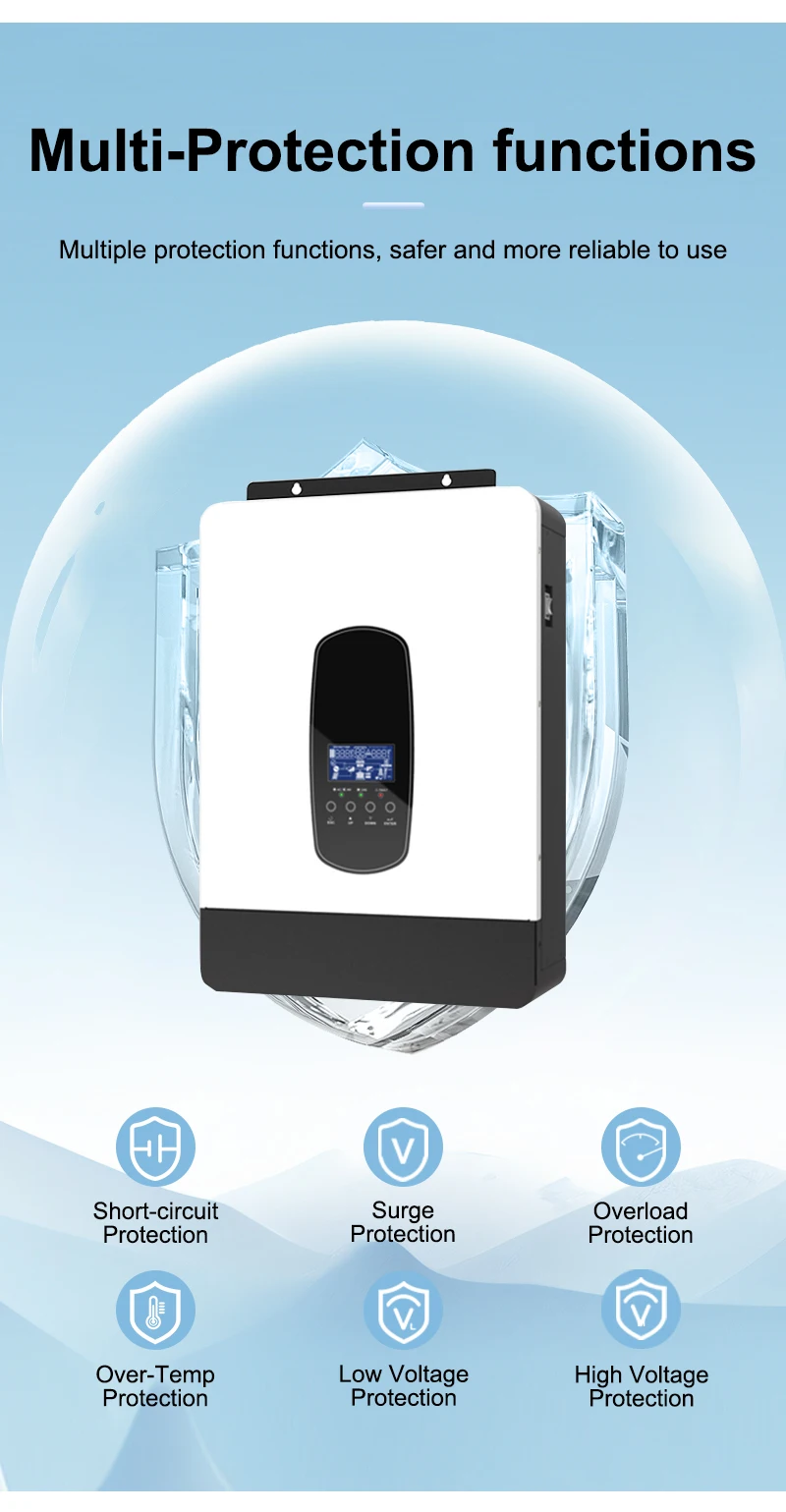 ANENJI 6,2 kW 48V Hybrid-Solarwechselrichter mit integriertem 6000W MPPT 110A Solar-Laderegler, ausgestattet mit WLAN – Detail 4