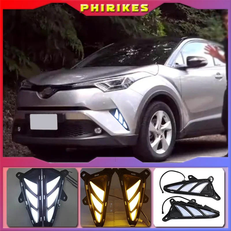 

1 комплект светодиодных DRL для Toyota C-HR CHR 2016 2017 2018 2019 дневные ходовые огни задний бампер противотуманные фары стоп-сигнал сигнальная лампа