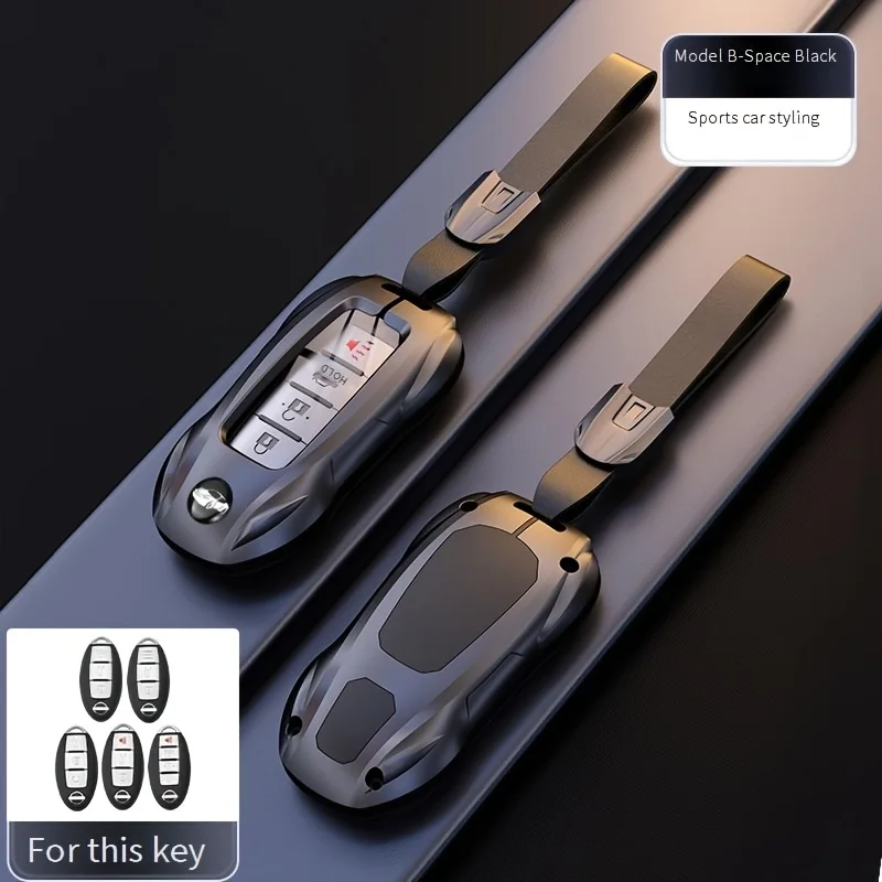 Car Key Fob Cover Shell Case For 24 Nissan 14th Gen Sylphy Teana Qashqai X‑Trail Tiida Kicks Murano Remote Key Auto Accessories