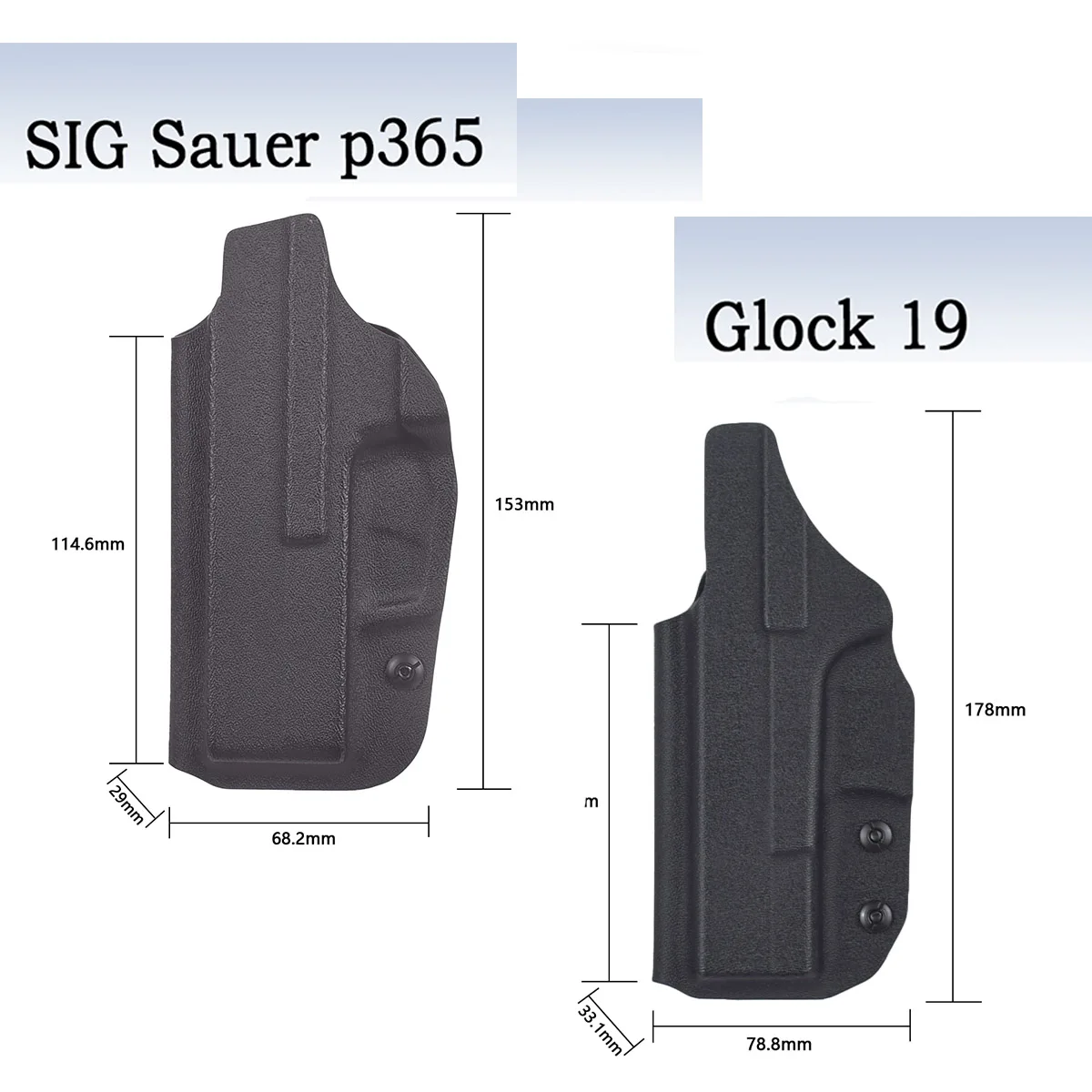 

SIG Sauer P365 SP 2022 M17 GLOCK 17 19 43 Holster Kydex IWB Right Hand Custom Inside Waistband Concealed Carry Pistol Case Pouch