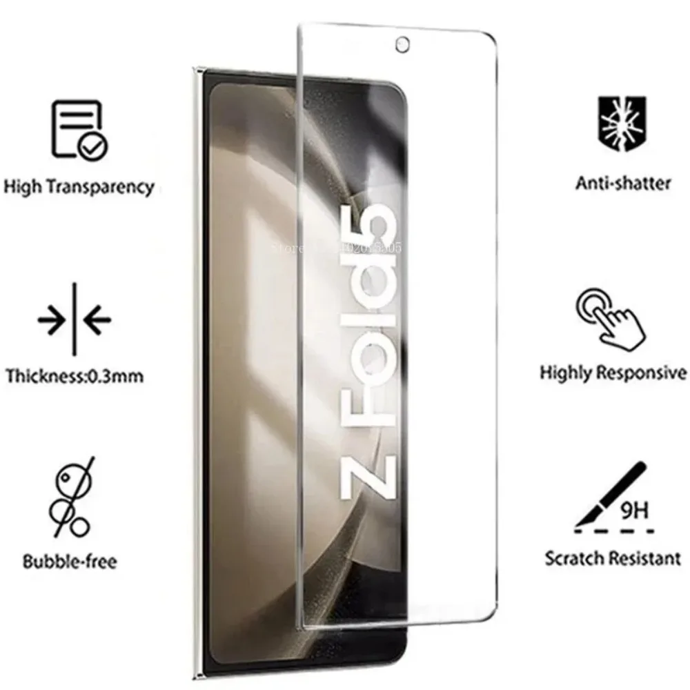 3PCS Tempered Glass For Samsung Galaxy Z Fold 6 5 4 3 Outer Front Clear HD Screen Protector Z Fold6 Z Fold 5 Protective Glass