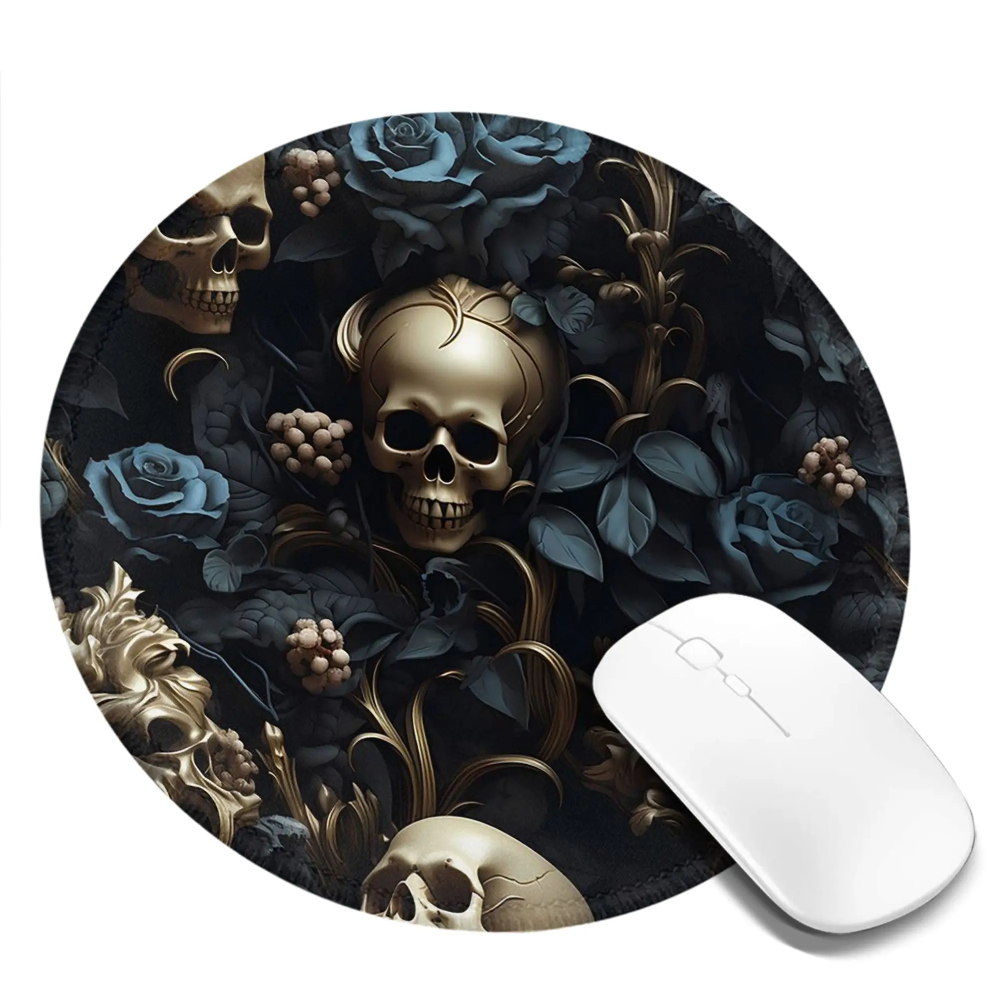Horror Gothic Skeleton Death Skull  Mouse Pad Computer Keyboard Mouse Mat Gamer PC Laptop Desk Mat Office Accessories Table Mats
