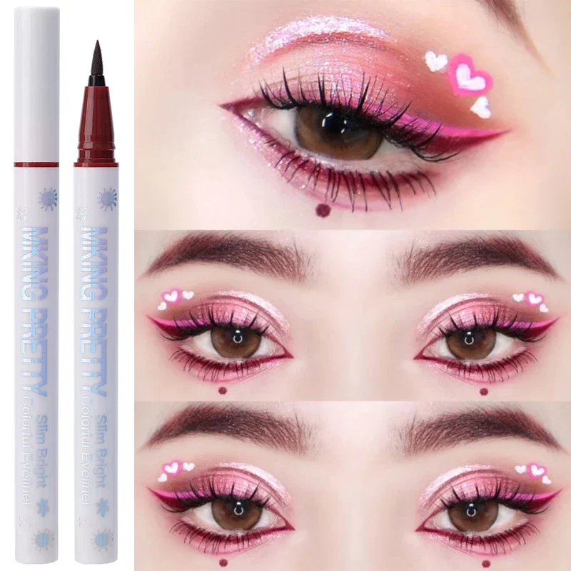 Colorful Liquid Eyeliner Black Red Blue Waterproof No Blooming Long Lasting Rainbow Matte Eyeliner Pencil Women Makeup Cosmetics