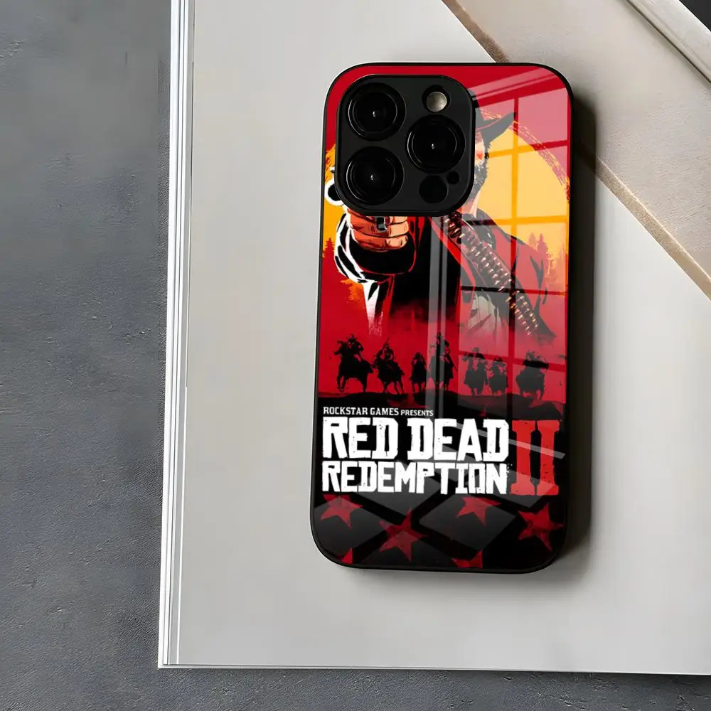 Red Dead Redemption 2 Phone Case  for Iphone 15 13 12 clearly 14 11 Pro Max Mini X Xr Xs 8 7 Puls 6 glass cover